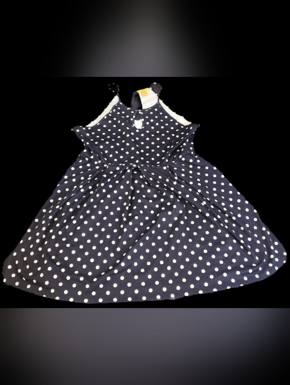 #WC139 Finesse Navy Blue Polka Dot Women's Sleeveless Dress